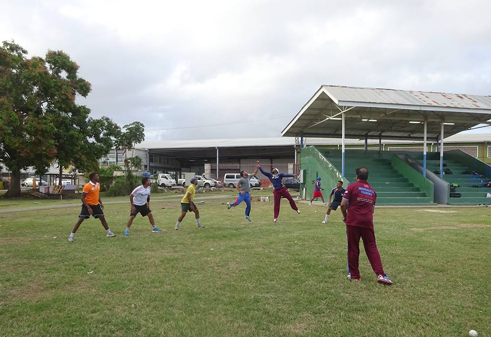 Caribbean cricketers practicing in a Trinidadian cricket club, March 2015 (Photo Adnan Hossain)